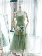 Simple Aline Tulle Green Short Prom Dress, Tulle Green Homecoming Dress